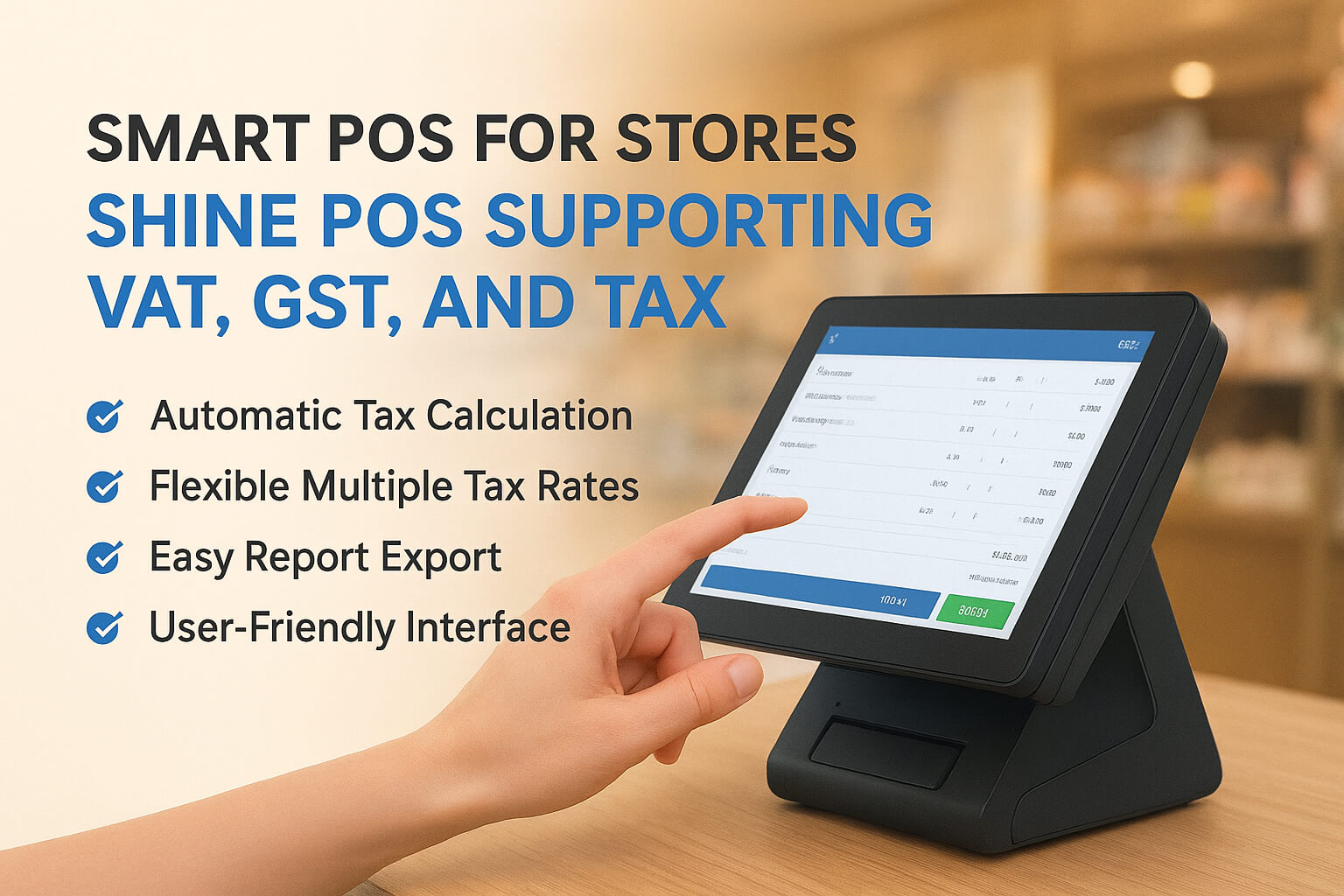 全球零售必備：支持多國稅率設(shè)置的 VAT/GST POS 的尚博思英文POS收銀系統(tǒng)